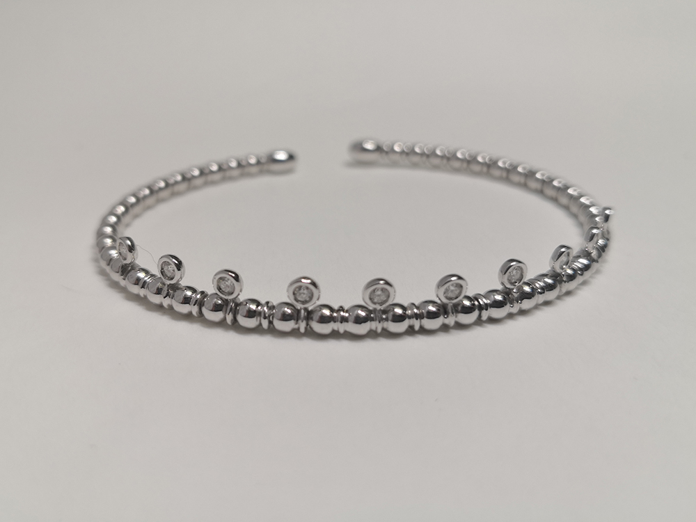 Bracciale oro bianco e 10 diamanti