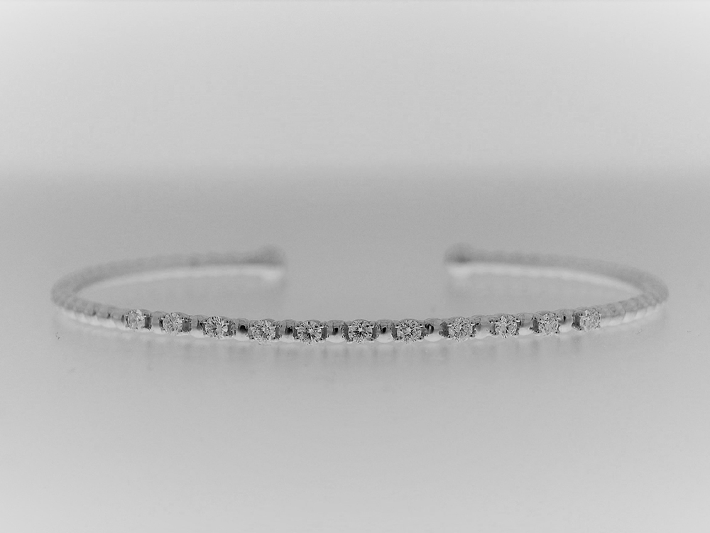 Bracciale oro bianco e 7 diamanti