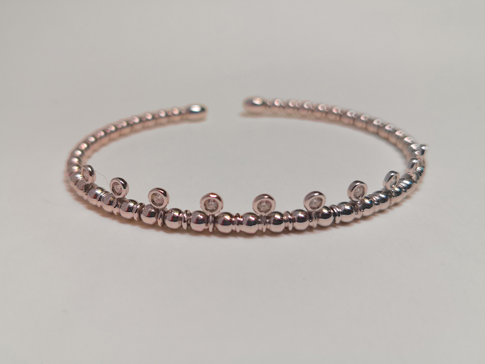 Bracciale oro rosa e 10 diamanti