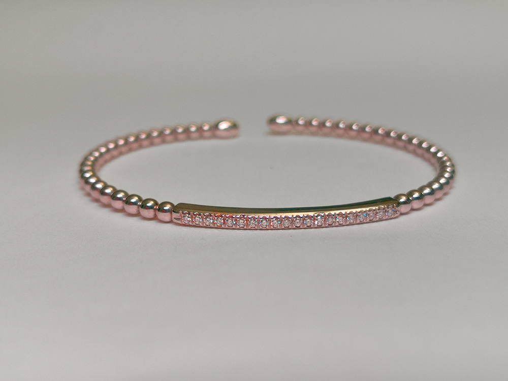 Bracciale oro rosa e 20 diamanti