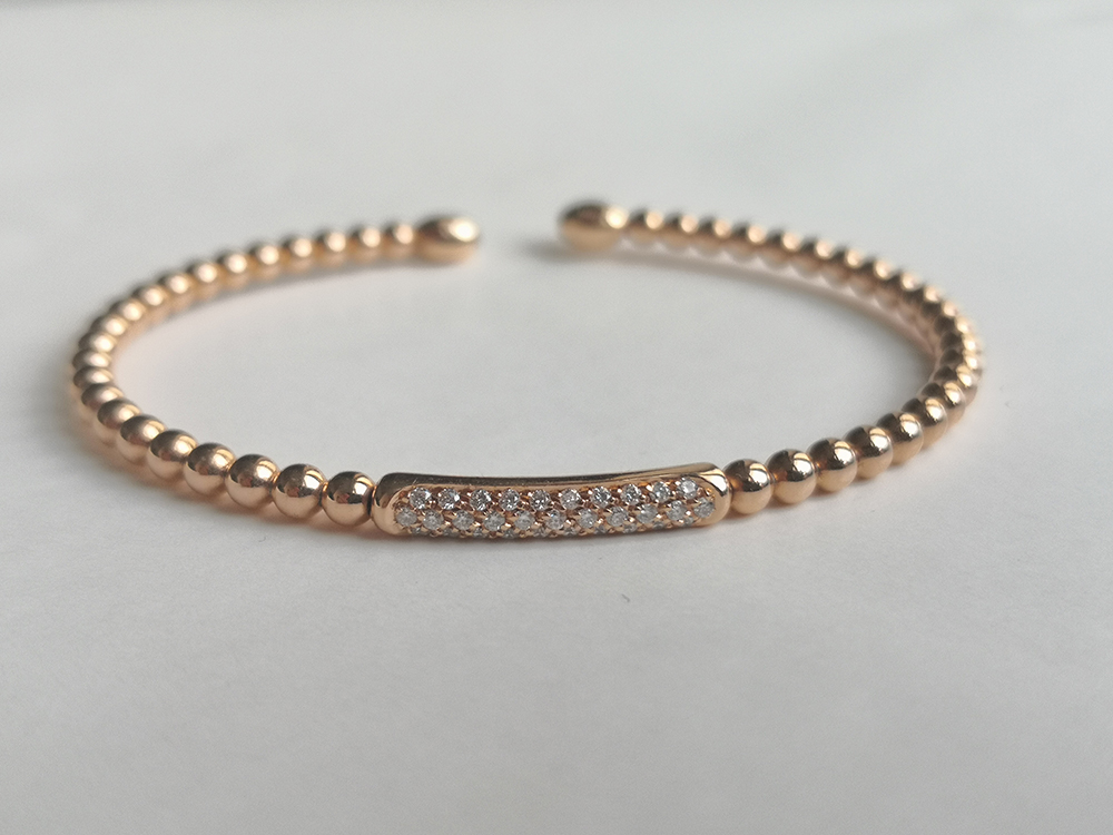 Bracciale oro rosa e 31 diamanti