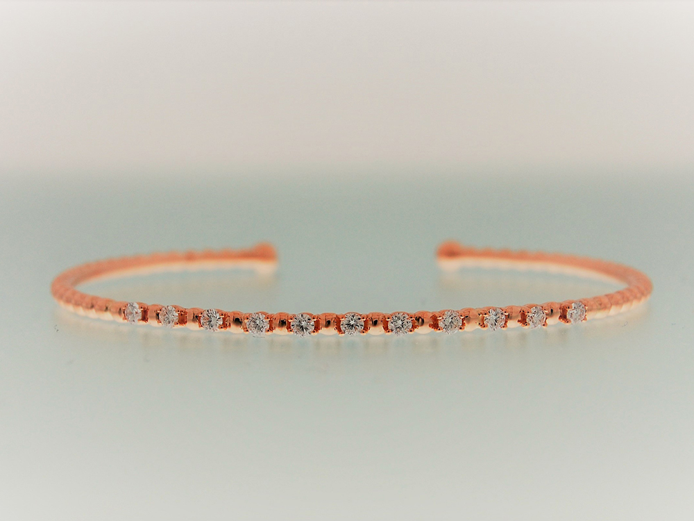 Bracciale oro rosa e 7 diamanti