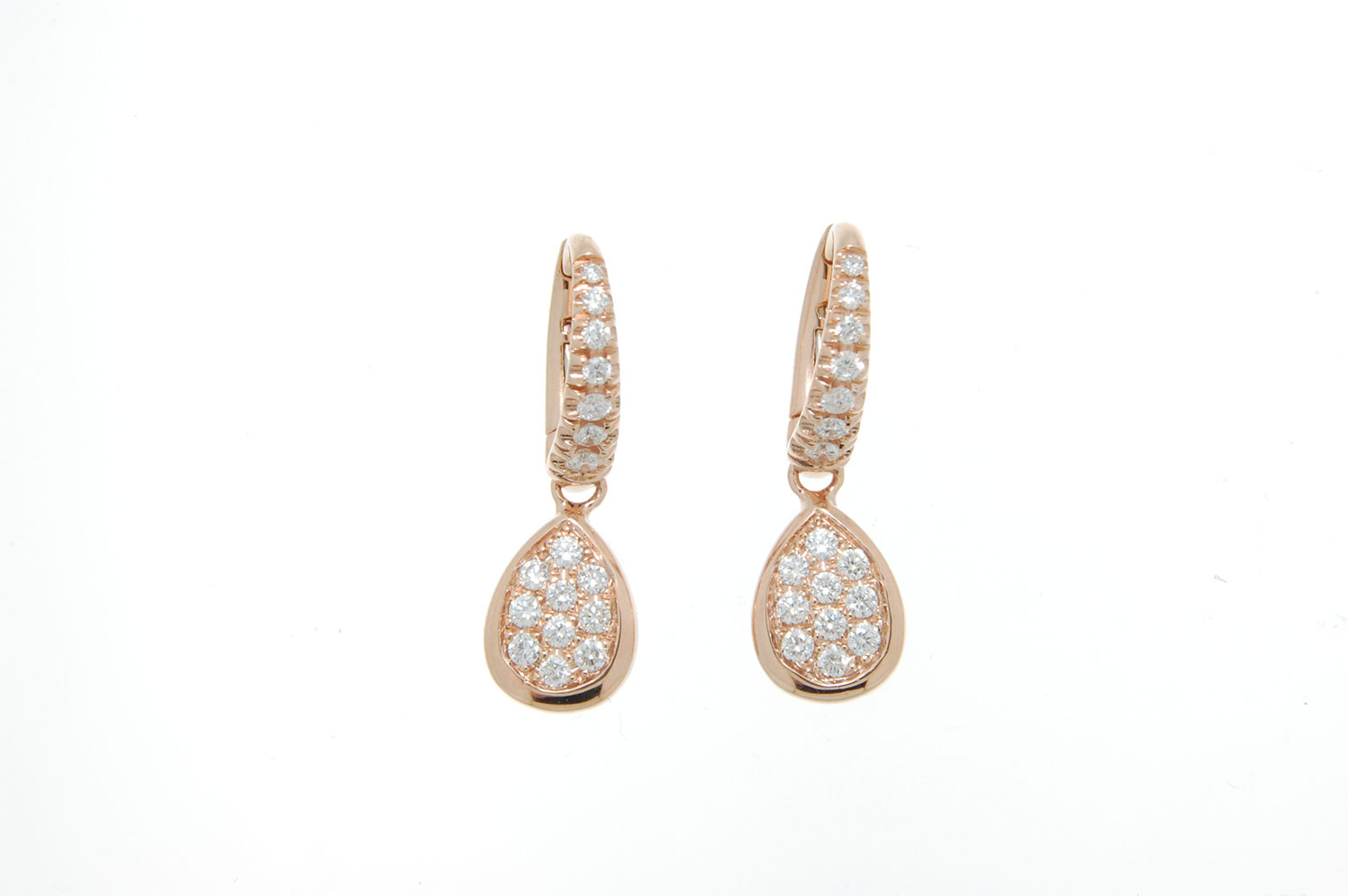 Gold and brilliant-cut diamonds earrings